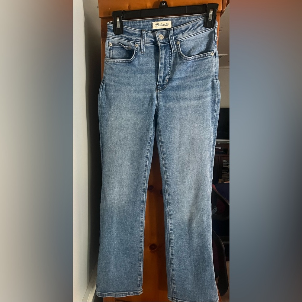 Madewell Blue Mid Rise Kick Out Jeans